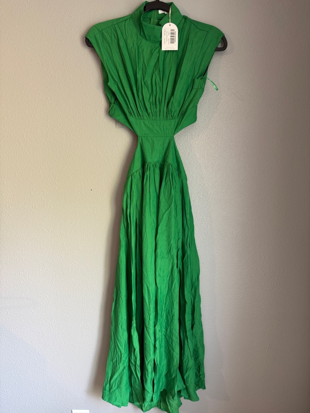 Green Maxi Dress with High Neck - Unbranded